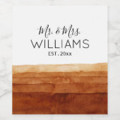 ボホ夫妻の水彩画抽象芸術砂漠 ワインラベル (シングルラベル)