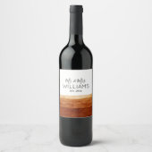 ボホ夫妻の水彩画抽象芸術砂漠 ワインラベル (正面)