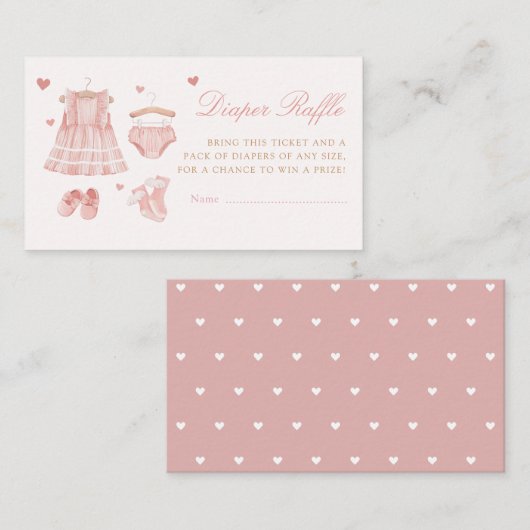 ボホ女モダン子服おむつラッフルベビーシャワー エンクロージャーカード (正面/裏面)