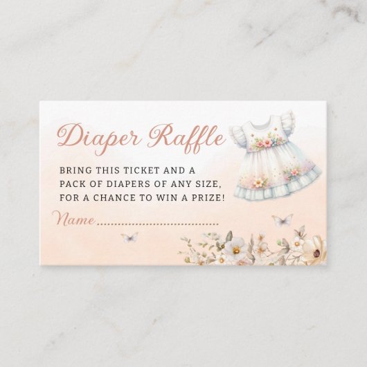 ボホ女モダン子服おむつラッフルベビーシャワー エンクロージャーカード (正面)