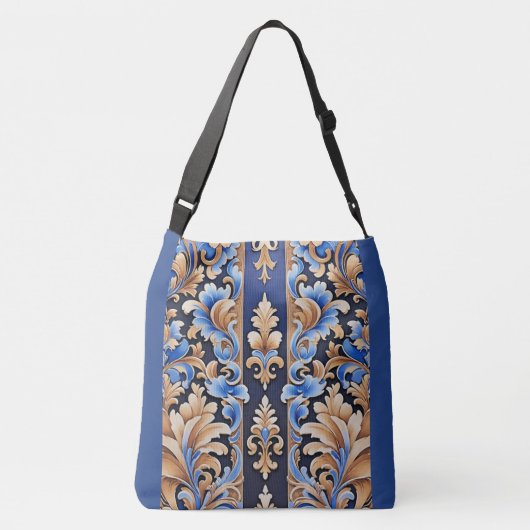 ボホ女性のカーボーイウェスタンフローラダマスク クロスボディバッグ (裏面)