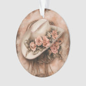 ボホ女性のカーボーイウェスタン結婚フローラズナプキンス オーナメント (正面)