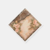 ボホ女性のカーボーイウェスタン結婚フローラズナプキンス スタンダードカクテルナプキン (角)