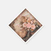 ボホ女性のカーボーイウェスタン結婚フローラズナプキンス スタンダードカクテルナプキン (角)