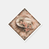 ボホ女性のカーボーイウェスタン結婚フローラズナプキンス スタンダードカクテルナプキン (角)