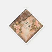 ボホ女性のカーボーイウェスタン花模様結婚ズナプキンス スタンダードカクテルナプキン (角)