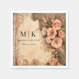 ボホ女性のカーボーイウェスタン花模様結婚ズナプキンス スタンダードカクテルナプキン