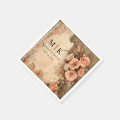 ボホ女性のカーボーイウェスタン花模様結婚ズナプキンス スタンダードカクテルナプキン (角)