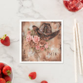 ボホ女性のカーボーイウェスタン花模様結婚ズナプキンス スタンダードカクテルナプキン (インサイチュ)