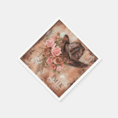 ボホ女性のカーボーイウェスタン花模様結婚ズナプキンス スタンダードカクテルナプキン (角)