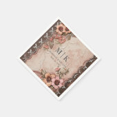 ボホ女性のカーボーイウェスタン花模様結婚ズナプキンス スタンダードカクテルナプキン (角)