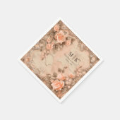 ボホ女性のカーボーイウェスタン花模様結婚ズナプキンス スタンダードカクテルナプキン (角)