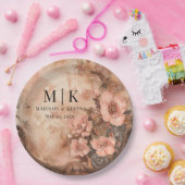 ボホ女性のカーボーイウェスタン花模様結婚ズ ペーパープレート (パーティー)