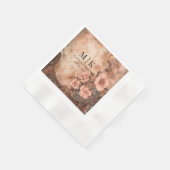 ボホ女性のカーボーイウェスタン花模様結婚ズ 縁ありカクテルナプキン (角)