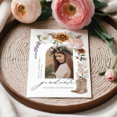 ボホ女性のカーボーイカントリーウェスタン写真卒業 案内状