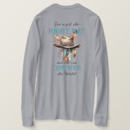 ボホ女性のカーボーイハットロングスリーブTシャツ Tシャツ