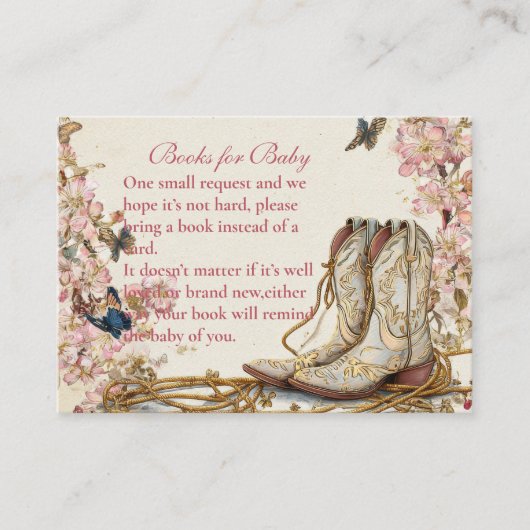 ボホ女性のカーボーイブーツブックスベビー エンクロージャーカード (正面)