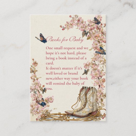 ボホ女性のカーボーイブーツブックスベビー エンクロージャーカード (正面)