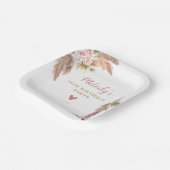 ボホ女性のカーボーイブートパンパスグラスバラ誕生日 ペーパープレート (傾斜あり)