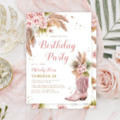 ボホ女性のカーボーイブートパンパスグラスバラ30歳 招待状