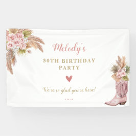 ボホ女性のカーボーイブートパンパスグラスバラ 横断幕