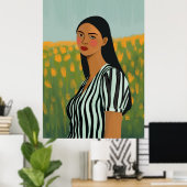 ボホ女花ポスタープリントアート ポスター (ホームオフィス)