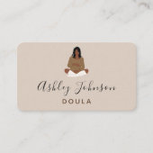 ボホ妊娠中の女性イラストレーション出産コーチ 名刺 (正面)