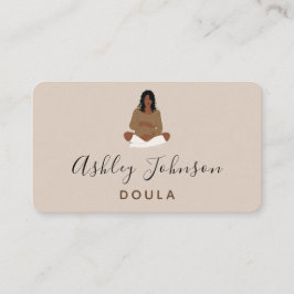ボホ妊娠中の女性イラストレーション出産コーチ 名刺