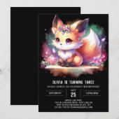 ボホ威厳のあるキツネ誕生日デジタル 招待状 (正面/裏面)