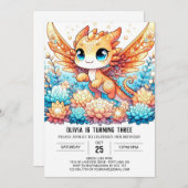 ボホ威厳のあるドラゴン誕生日 招待状 (正面/裏面)