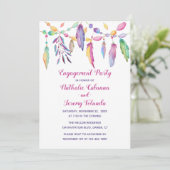 ボホ婚約パーティフェザーズ先住民アメリカン 招待状 (スタンド正面)