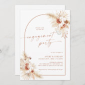 ボホ婚約パーティ招待状 |カップルのシャワーカード 招待状 (正面/裏面)