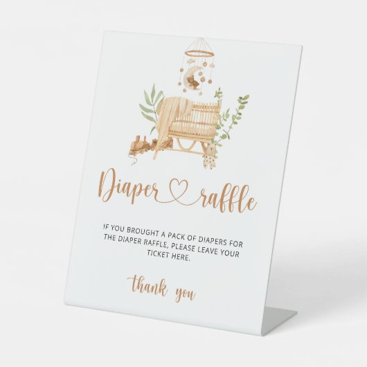 ボホ子供部屋おむつラッフル台座看板 台座サイン (正面)