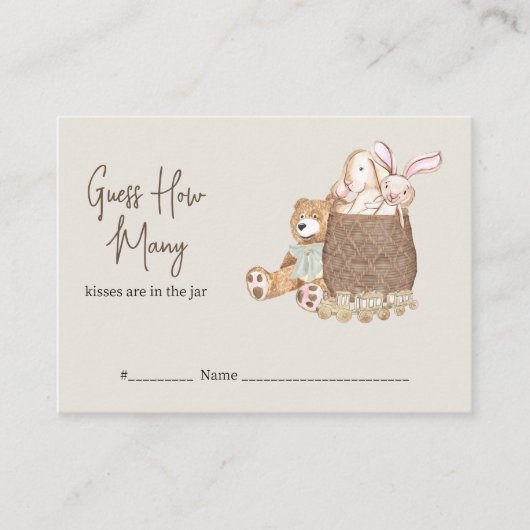 ボホ子供部屋の赤ちゃんシャワーゲームの数を推測 エンクロージャーカード (正面)