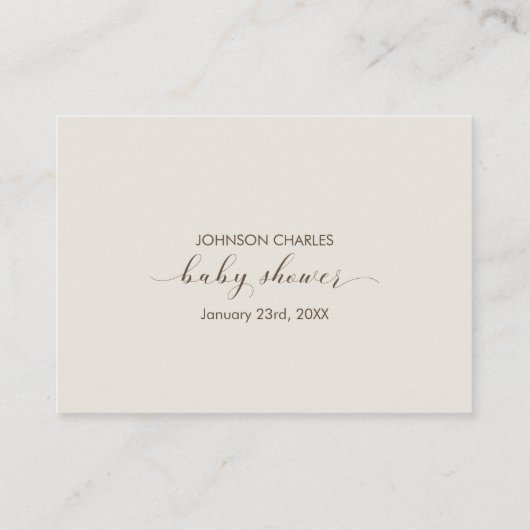 ボホ子供部屋の赤ちゃんシャワーゲームの数を推測 エンクロージャーカード (裏面)