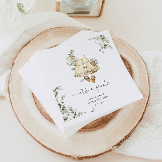 ボホ子供部屋ガールドレス女の子シャワー スタンダードカクテルナプキン