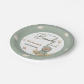 ボホ子供部屋グリーンテディベア赤ちゃんシャワー ペーパープレート (アングル)