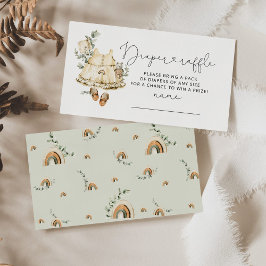 ボホ子供部屋コテージコアおむつラッフルチケット エンクロージャーカード