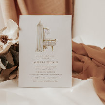 ボホ子供部屋シックガールベビーシャワー招待状