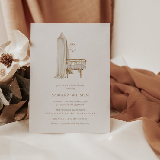 ボホ子供部屋シックガールベビーシャワー招待状 招待状