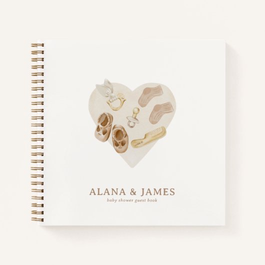 ボホ子供部屋シックベビーシャワーバジェットゲストブック ノートブック (正面)