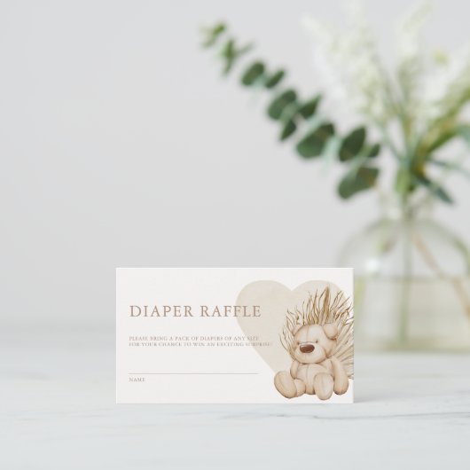 ボホ子供部屋シック赤ちゃんシャワーおむつラッフルエンクロー エンクロージャーカード (スタンド正面)