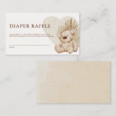 ボホ子供部屋シック赤ちゃんシャワーおむつラッフル エンクロージャーカード (正面/裏面)