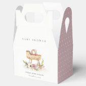 ボホ子供部屋ピンクフローラバシネットベイビーシャワー フェイバーボックス (オープン)