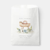 ボホ子供部屋ブルーフローラバシネットベイビーシャワー フェイバーバッグ (正面)