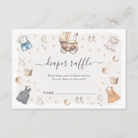 ボホ子供部屋ベビークリブジェンダーリビールおむつラッフル エンクロージャーカード (正面)