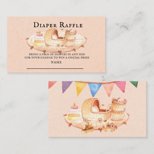 ボホ子供部屋ベビークリブトイズおむつラッフル 名刺 (正面/裏面)