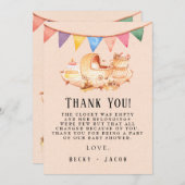 ボホ子供部屋ベビークリブベビーシャワーサンキューカード サンキューカード (正面/裏面)