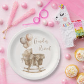 ボホ子供部屋ベージュバルーン性別リビール ペーパープレート (パーティー)