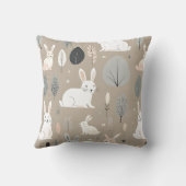 ボホ子供部屋ミニマリストバニーラビットブラウン クッション (裏面)